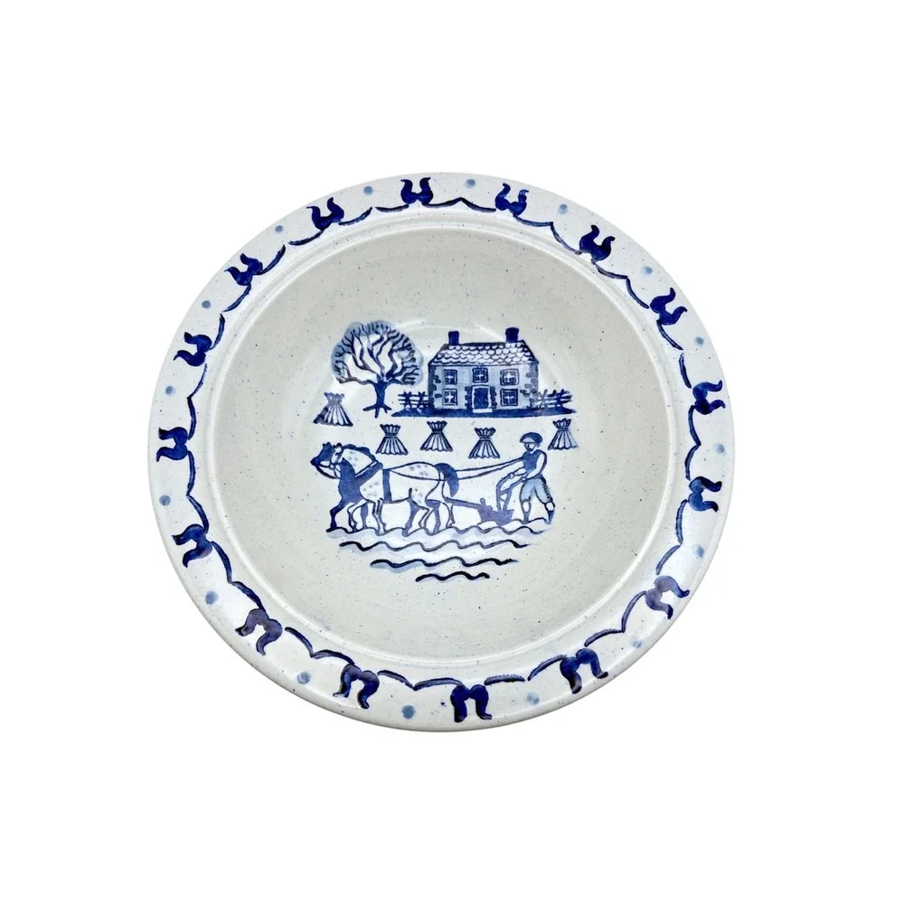 METLOX POPPYTRAIL Homestead Provincial Blue Round Serving Bowl 10